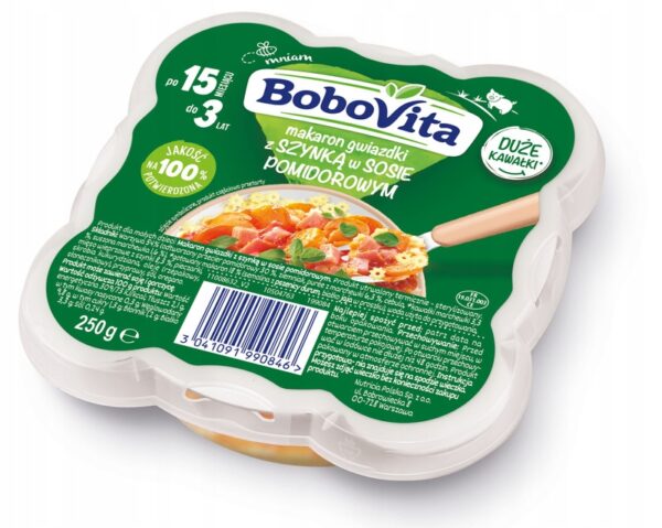 Obiadek BoboVita makaronowe gwiazdki z szynką od 15 miesiąca 250g