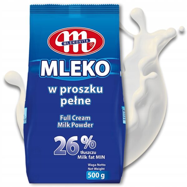 Mleko w proszku pełne 26% tłuszczu 500g Mlekovita