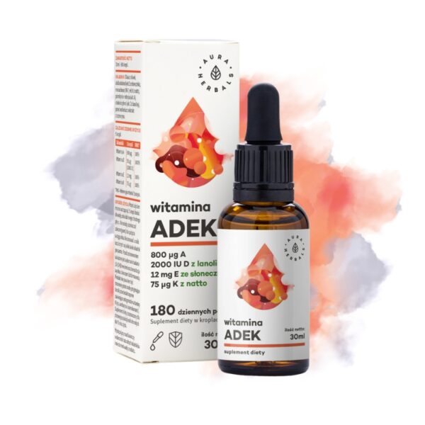 Aura Herbals witamina A + D3 2000 IU + E + K2 krople 30 ml