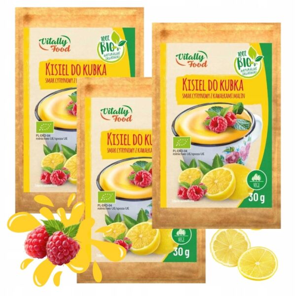 4db2f5a7-4cd7-481d-8bc3-22d72965ab5d.jpeg BIO Kisiel do Kubka CYTRYNA i MALINA zdrowa przekąska Vitally Food 30g x 3
