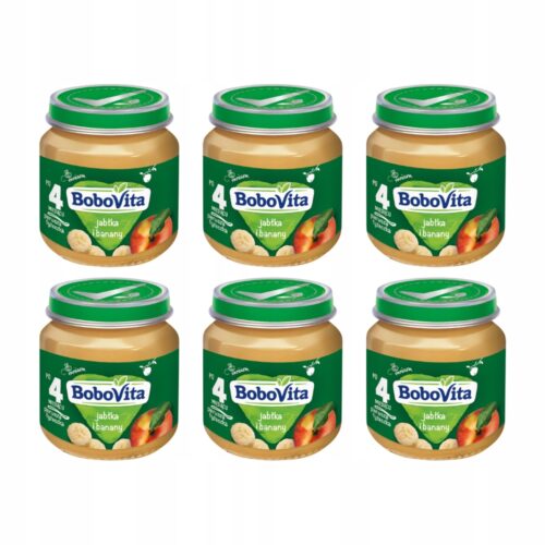 BoboVita Jabłka i banany po 4 miesiącu, 6 x 125 g