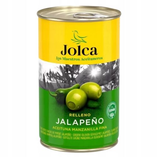 Jolca oliwki zielone z papryką jalapeno, 300g