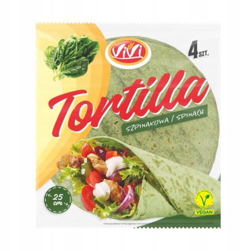 Vivi Tortilla szpinakowa 4 placki 240g Prosty skład!