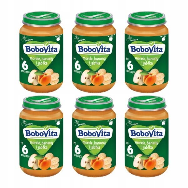 BoboVita Morele banany i jabłka po 6 miesiącu, 190 g