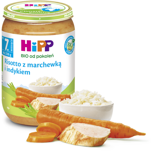HiPP BIO Risotto z marchewką i indykiem po 7. miesiącu 220 g