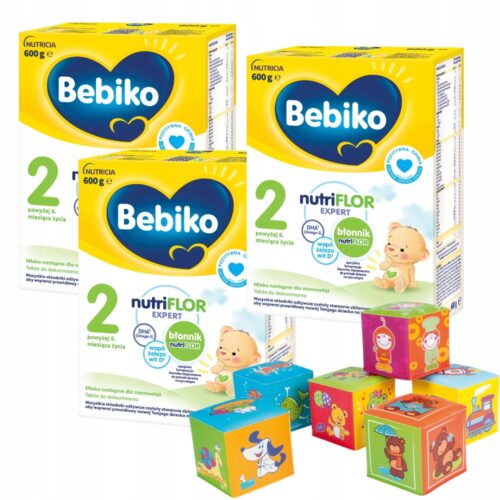 Bebiko 2 mleko następne powyżej 6 miesiąca życia 600g + KOSTKI EDUKACYJNE