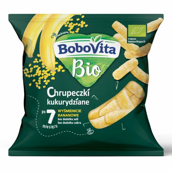 BoboVita Bio Chrupeczki kukurydziane wyśmienicie bananowe po 7 miesiącu, 20 g
