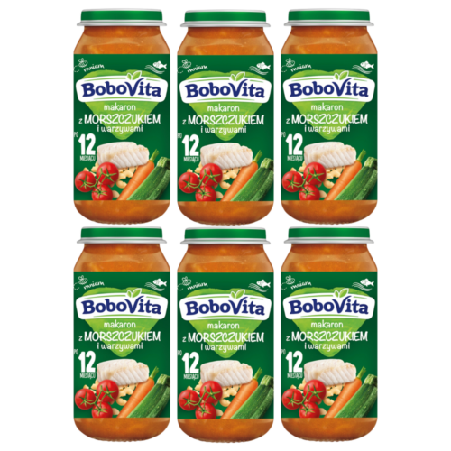 BoboVita Makaron z morszczukiem i warzywami 1-3 lata, 6 x 250 g