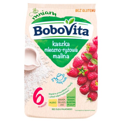 BoboVita Kaszka mleczno-ryżowa malina po 6 miesiącu 230g