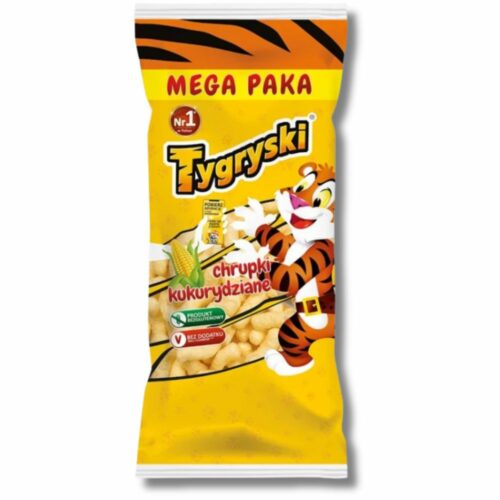 Chrupki Tygryski Kukurydziane Bezglutenowe Rodzinne 230g – Klasyczna Chrupiąca Przekąska dla Całej Rodziny!