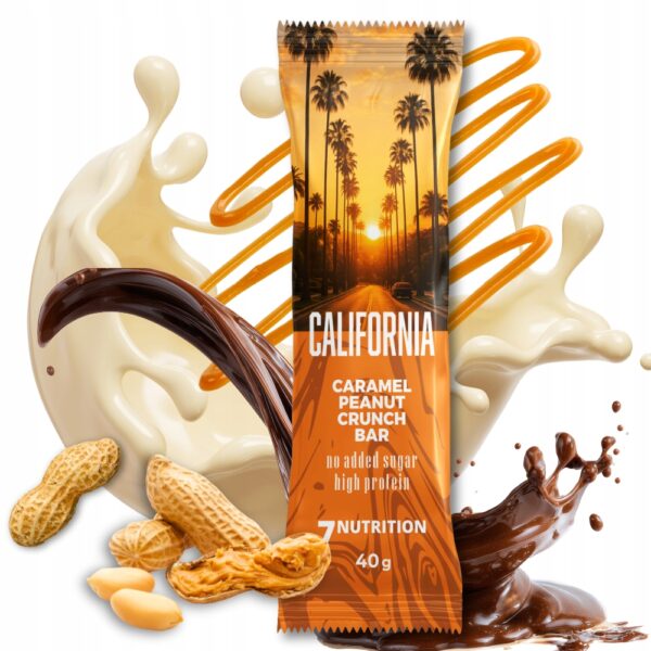 Baton proteinowy California 40g 7Nutrition Karmelowy