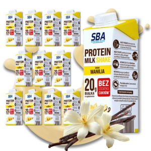 12x SBA Protein Milk Shake 265g Mlekovita Waniliowy