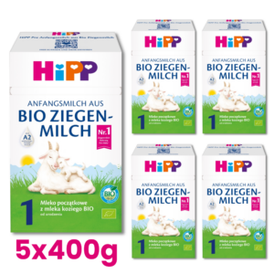 HiPP 1 Mleko początkowe z mleka koziego Bio, 400g x5