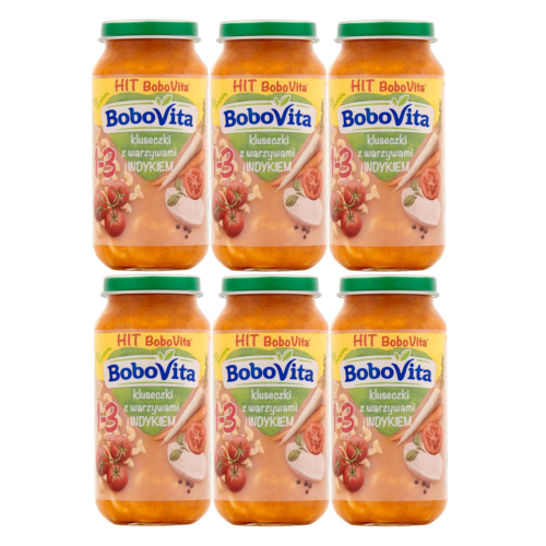 BoboVita Kluseczki z warzywami i indykiem 1-3 lata 6x250 g