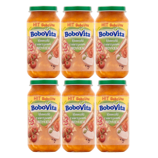BoboVita Kluseczki z warzywami i indykiem 1-3 lata 6x250 g