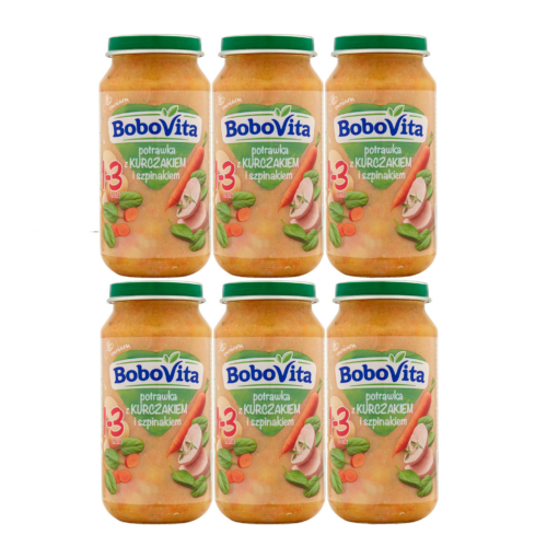 BoboVita Potrawka z kurczakiem i szpinakiem 1-3 lata 6x250 g