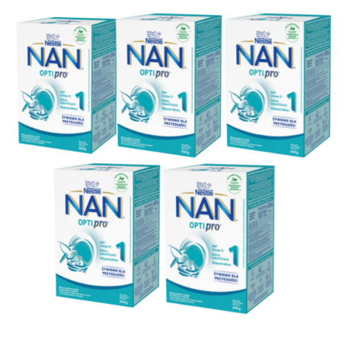 Nestlé NAN OPTIPRO 1 Mleko początkowe dla niemowląt od urodzenia 5x650g