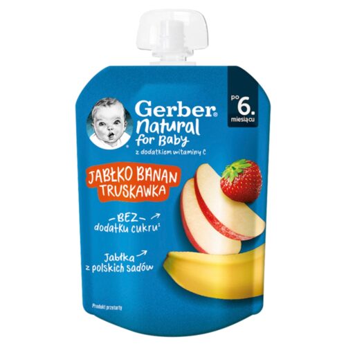 Gerber Jabłko banan truskawka po 6. miesiącu 80 g