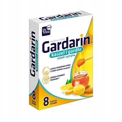 Dr Vita Gardarin Miód & Cytryna suplement diety 8 pastylek do ssania