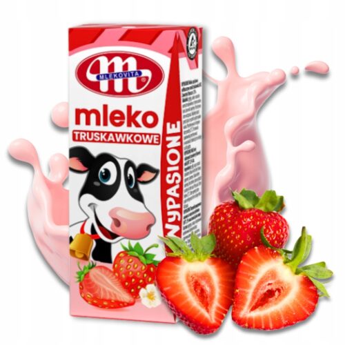 Mleko truskawkowe 200ml Wypasione UHT Mlekovita