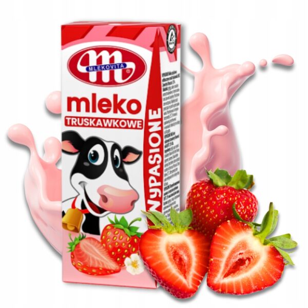 Mleko truskawkowe 200ml Wypasione UHT Mlekovita