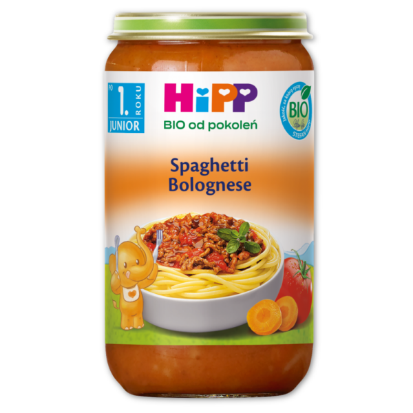 HiPP BIO Junior Spaghetti Bolognese po 12. miesiącu 250 g