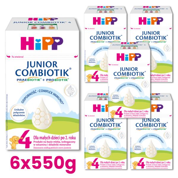 HiPP 4 Junior Combiotik Produkt na bazie mleka dla małych dzieci po 2. roku 6x550g