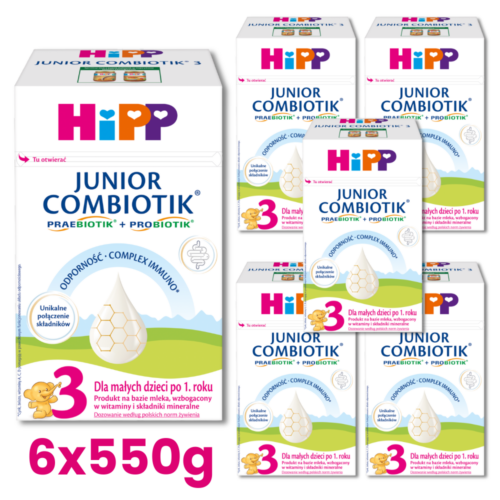 HiPP Junior Combiotik 3 Produkt na bazie mleka dla małych dzieci po 1. roku 6x550g
