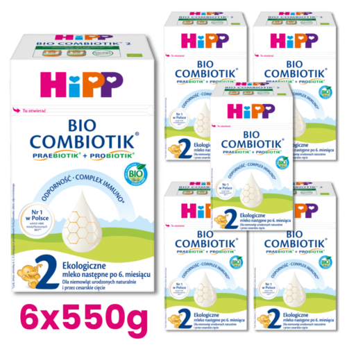 HiPP 2 BIO Combiotik Ekologiczne mleko następne dla niemowląt po 6. miesiącu 6x550g