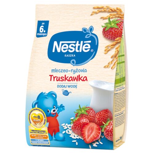 Nestlé Kaszka mleczno-ryżowa truskawka dla niemowląt po 6. miesiącu, 230g
