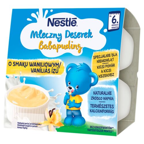 Nestlé Mleczny Deserek o smaku waniliowym dla niemowląt po 6. miesiącu, 400g (4 x 100 g)