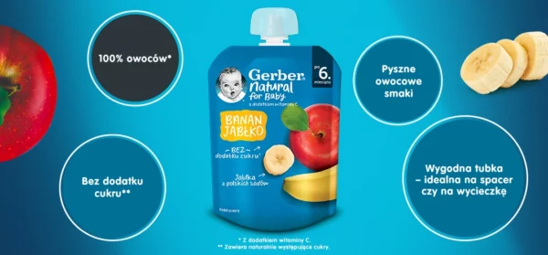 Gerber Banan jabłko po 6. miesiącu 80 g