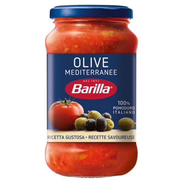 Barilla Olive Sos pomidorowy do makaronu z zielonymi i czarnymi oliwkami 400g