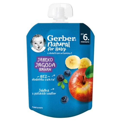 Gerber Jabłko jagoda banan po 6. miesiącu 80 g