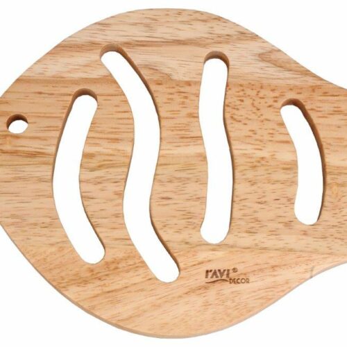 Podkładka pod garnek z drewna kauczukowego Rybka 1szt