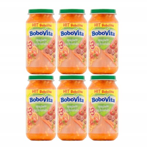 BoboVita Spaghetti po bolońsku dla dzieci 1-3 lata 6x250 g