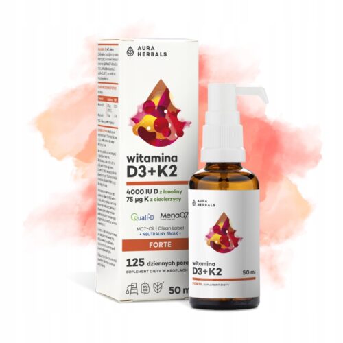 Aura Herbals  D3 4000 IU + K2, MCT, krople 50 ml