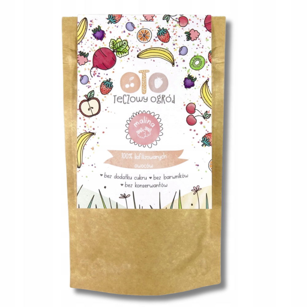 884d7e1a-bea5-4869-9f30-ff755726c96c.jpeg Oto tęczowy ogród Maliny liofilizowane w proszku OtoLandia 40g / OTTOM