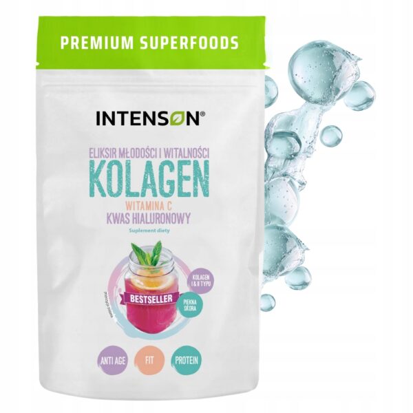 Kolagen + wit C + kwas hialuronowy 250g Intenson