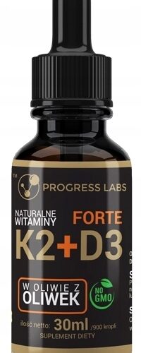 PROGRESS LABS Naturalna Witamina K2 + D3 Forte w kroplach 30 ml