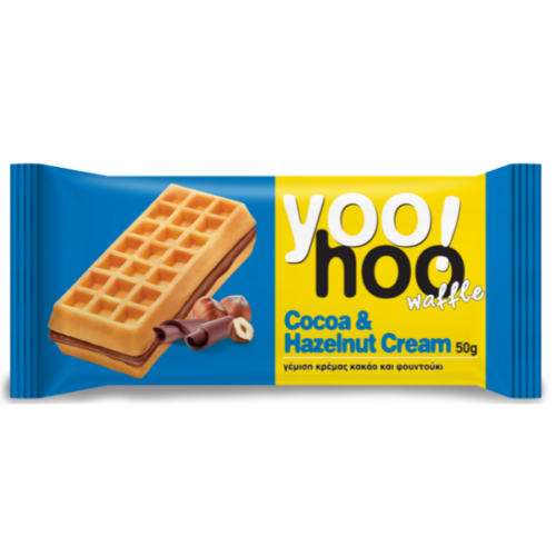 Ciastko biszkoptowe z kremowym nadzieniem z kakao i orzechami laskowymi 50 g Yoo! Hoo