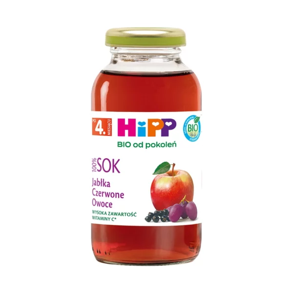 9062300029410 HiPP BIO Sok 100% jabłka czerwone owoce po 4. miesiącu, 200ml