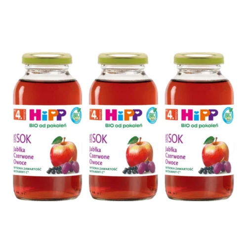 3x HiPP BIO Sok 100% jabłka czerwone owoce po 4. miesiącu 200ml