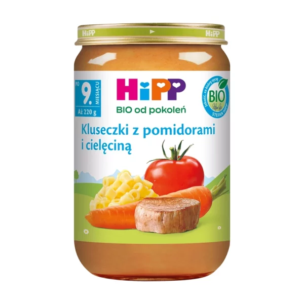 HiPP BIO Kluseczki z pomidorami i cielęciną po 9. miesiącu 220 g