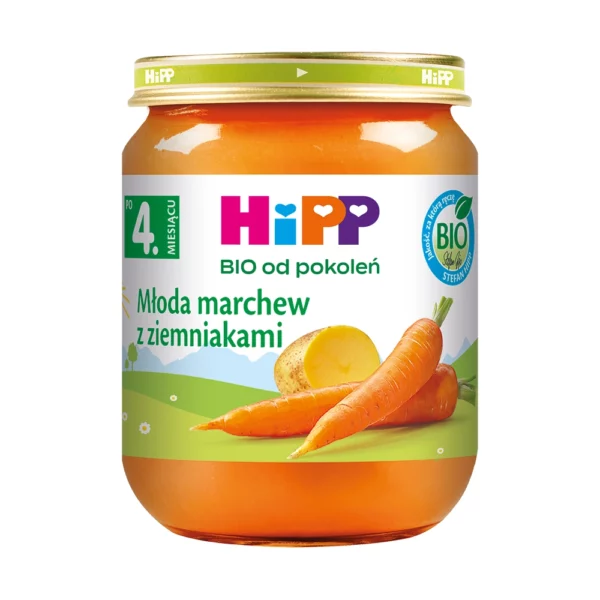 9062300091011 HiPP BIO Młoda marchew z ziemniakami po 4. miesiącu, 125g