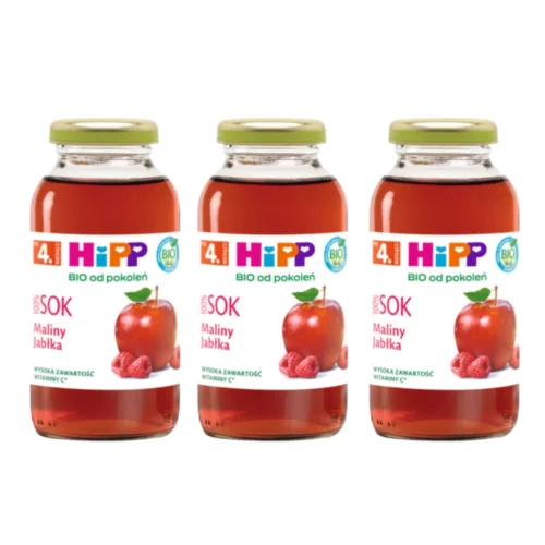 3x HiPP BIO Sok 100% maliny-jabłka po 4. miesiącu 200ml