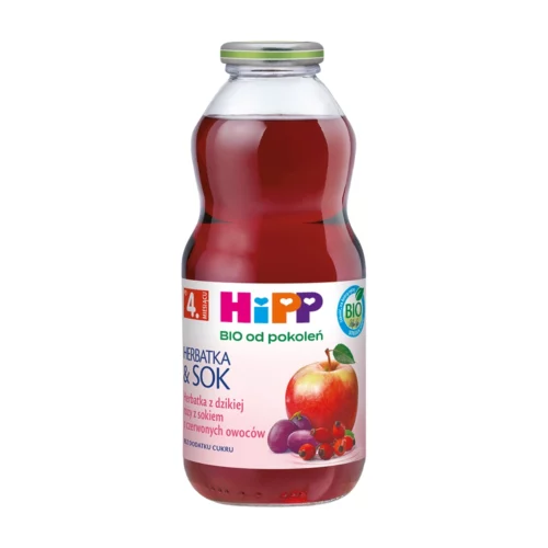 Herbatka z dzikiej róży z sokiem z czerwonych owoców HiPP BIO po 4. miesiącu, 500ml