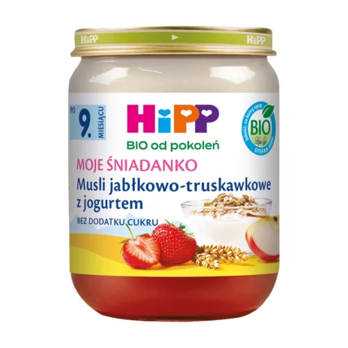 HiPP BIO Moje Śniadanko Musli jabłkowo-truskawkowe z jogurtem po 9. miesiącu 160 g