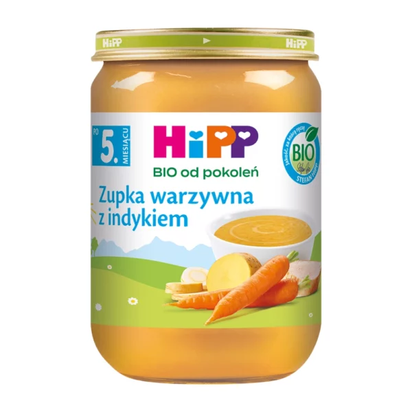HiPP BIO Zupka warzywna z indykiem po 5. miesiącu, 190g