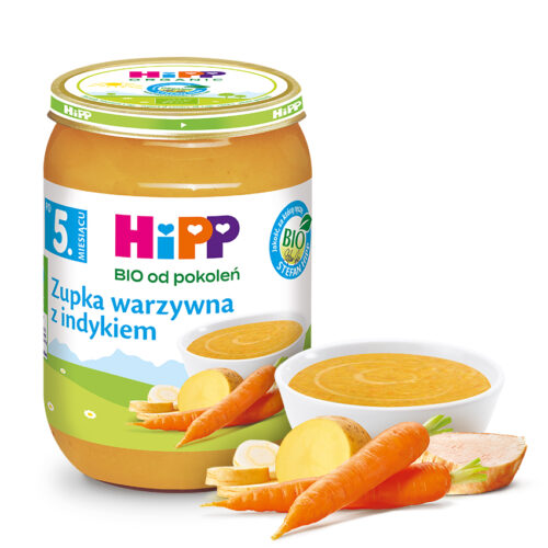 HiPP BIO Zupka warzywna z indykiem po 5. miesiącu, 190g